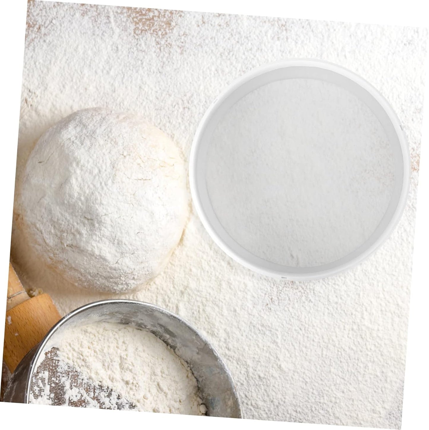 Round Sifter - 1pc Plastic Flour Sieve, Stainless Steel Colander, Ultra Fine Mesh Strainer
