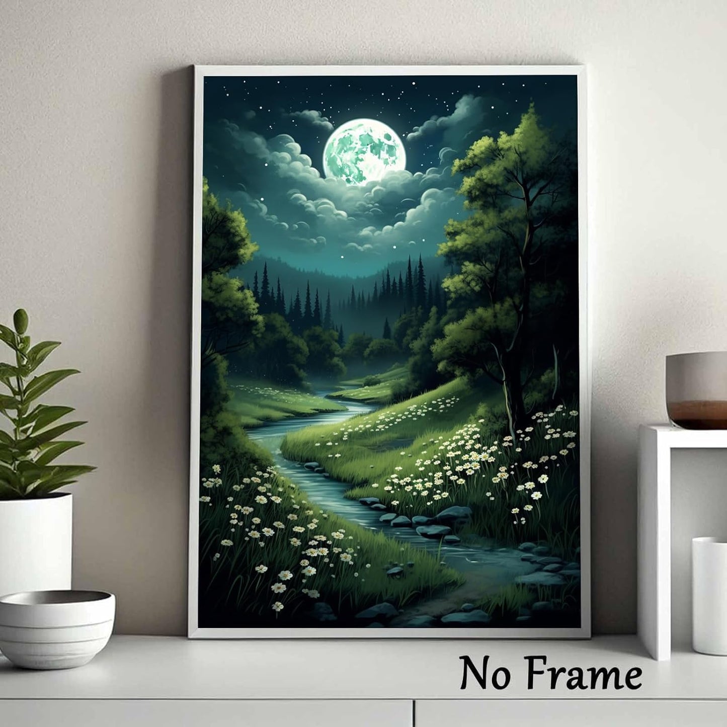 Gothic Landscape Wall Art Dark Academia Paintings, Vintage Gothic Print Canvas Art for Wall (16x24 inch, No Frame)