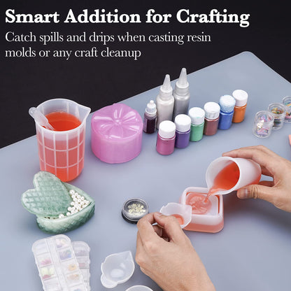 Gartful Oversize Translucent Silicone Mat, Countertop Protector, 27.6 x 19.7 inches Silicone Sheet for Crafts Resin Jewelry Casting Mat Pad Nonstick Table Placemat