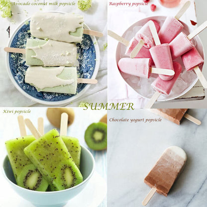 Bongpuda 6 Pieces Silicone Popsicle Molds,Easy-Release Bpa-Free,Ice Pop Mold,Ice Cream Molds For Kids,With 50 Pcs Popsicle Sticks+Cleaning Brush(Green）
