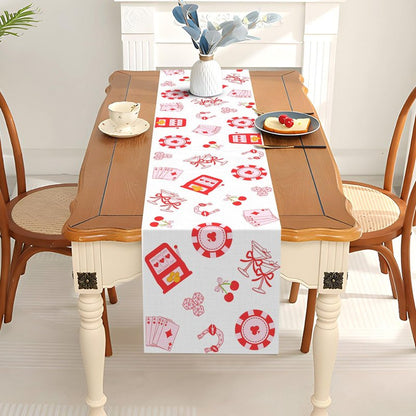 Pudodo Lucky in Love Table Runner Las Vegas Bachelorette Party Decoration Kitchen Casino Theme Bridal Shower Dining Room Home Decor