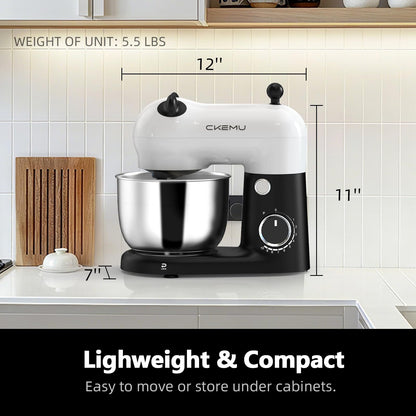 CKEMU Stand Mixer, Compact & Space-Saving, Stainless Steel Bowl, Unique & Playful Design, Effcient Motor, Dishwasher-Safe Attachments, SM-2549A (Panda)
