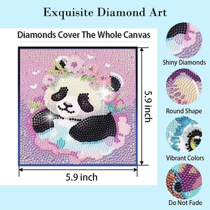 PERFECTSIGHT Cute 5D Diamond Art Kits, Kawaii DIY Painting Art for Adults Teen, 4 Pack Diamond Arts and Crafts Sets, Big Gem Full Drill Diamond Dots for Women (Animal)