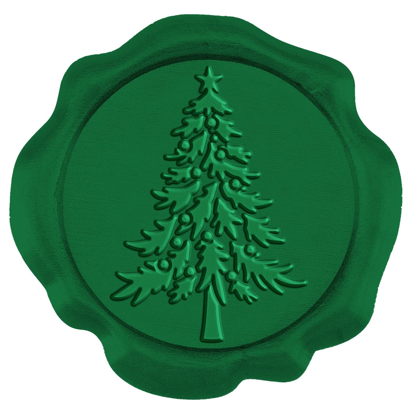 CRASPIRE 50pcs Christmas Dark Green Wax Seal Stickers - Pine Tree Self Adhesive Stamp for Wedding Invitations, Envelope Cards, DIY Craft