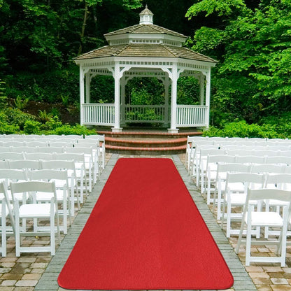 House, Home and More Red Carpet Aisle Runner - 4 Ft x 30 Ft - Real Carpet, Bound Edges, Low Pile Height, Stain Resistant, Event Runway Rug for Wedding, Hollywood Movie Award Ceremony Party Decoration