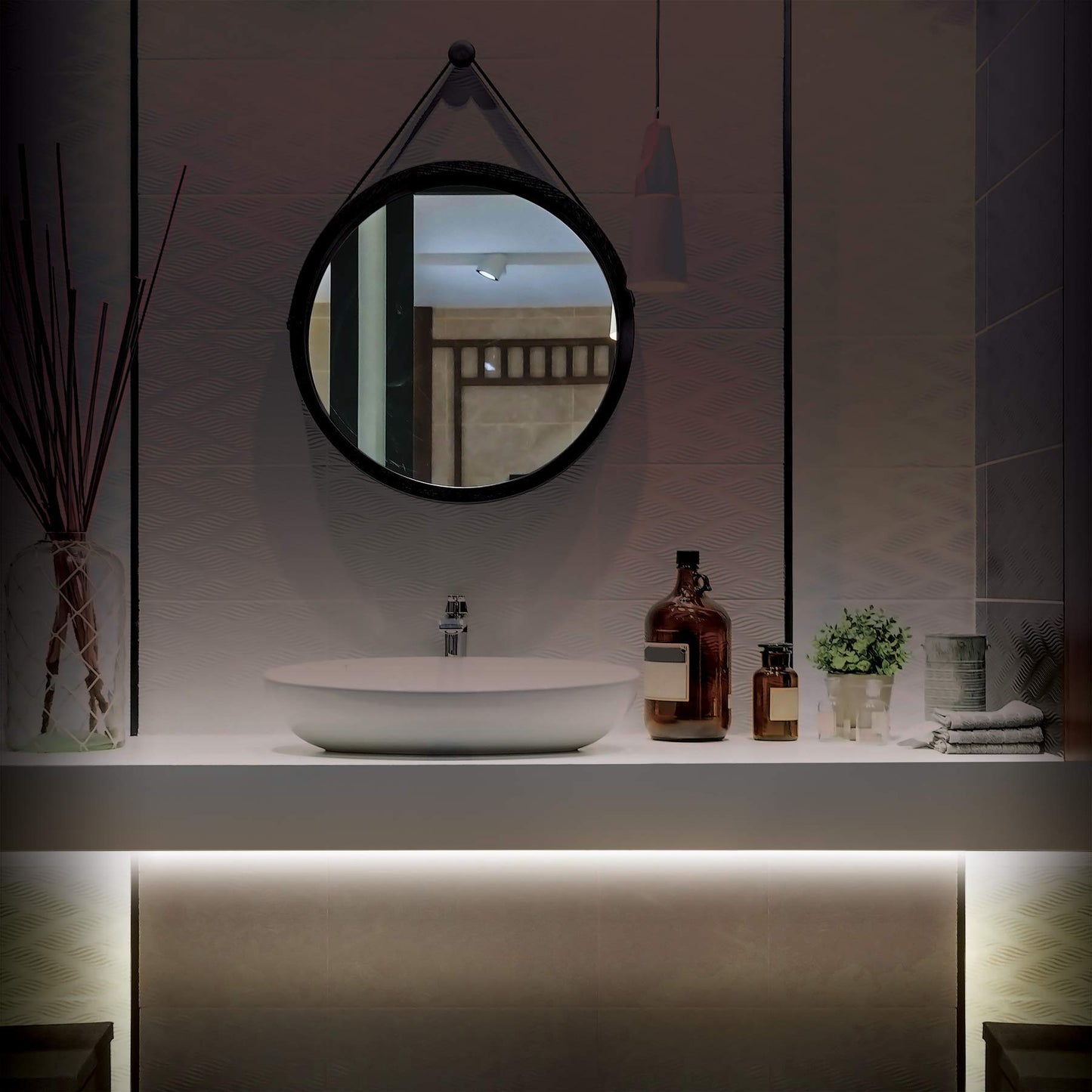 Merkury Innovations Motion Glo Motion Activated White LED Strip Light-Battery Operated LED Under Cabinet Lighting Motion Sensor, 6 Ft for Bed Stairs Wardrobe Lamp Tape, LED Closet Night Strip Light