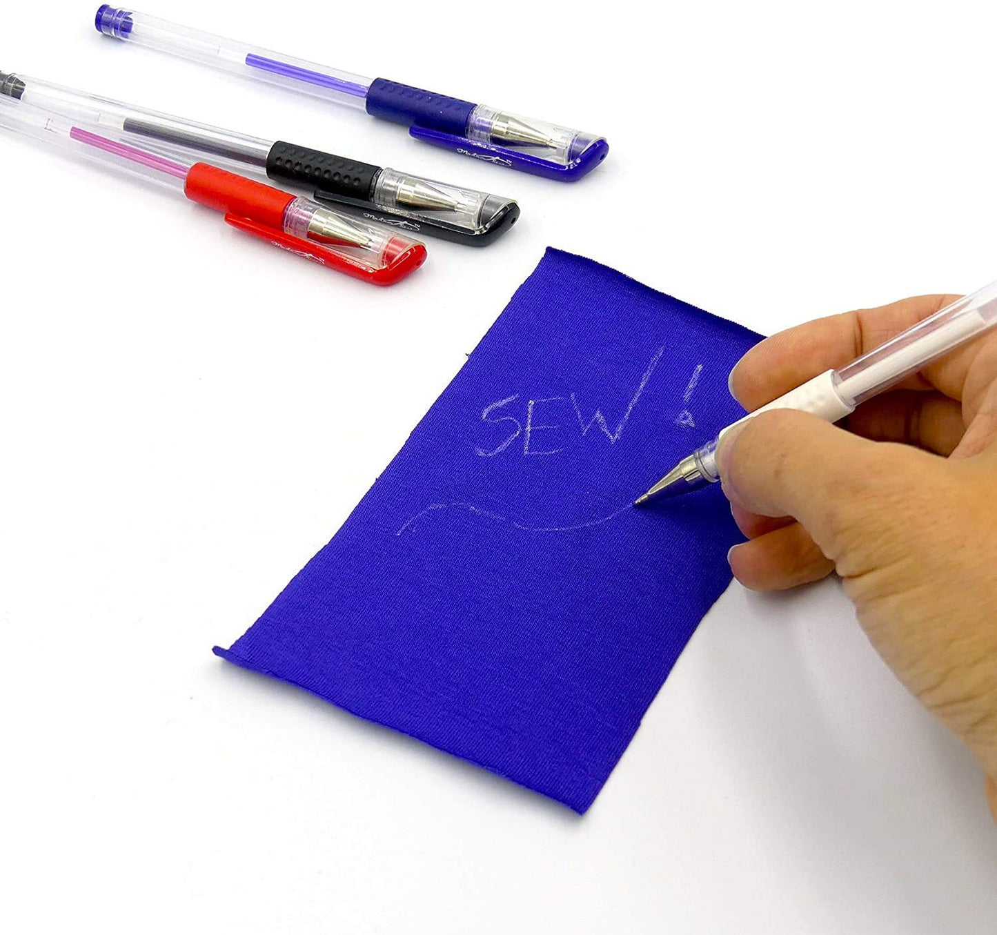 Madam Sew Heat Erasable Fabric Marking Pens for Sewing and Quilting | Fabric Markers for Sewing, Embroidery, Dressmaking with 4 Pens + 4 Refills | No Ghost Lines, Disappearing Ink for Precise Marking