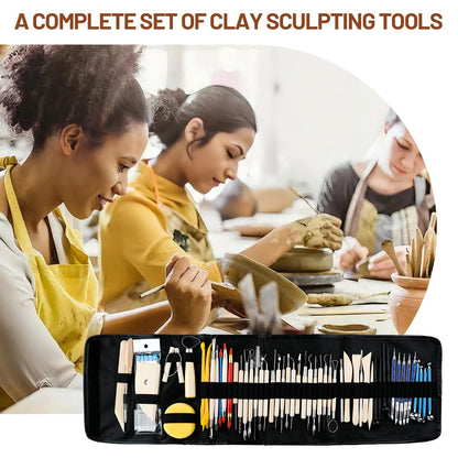 60 PCS Clay Tools Kit Pottery Sculpting Tools Set for Sculpting Modeling Trimming Molding Shaping, Polymer Clay Tools Kit for Adults Students Beginners Pros