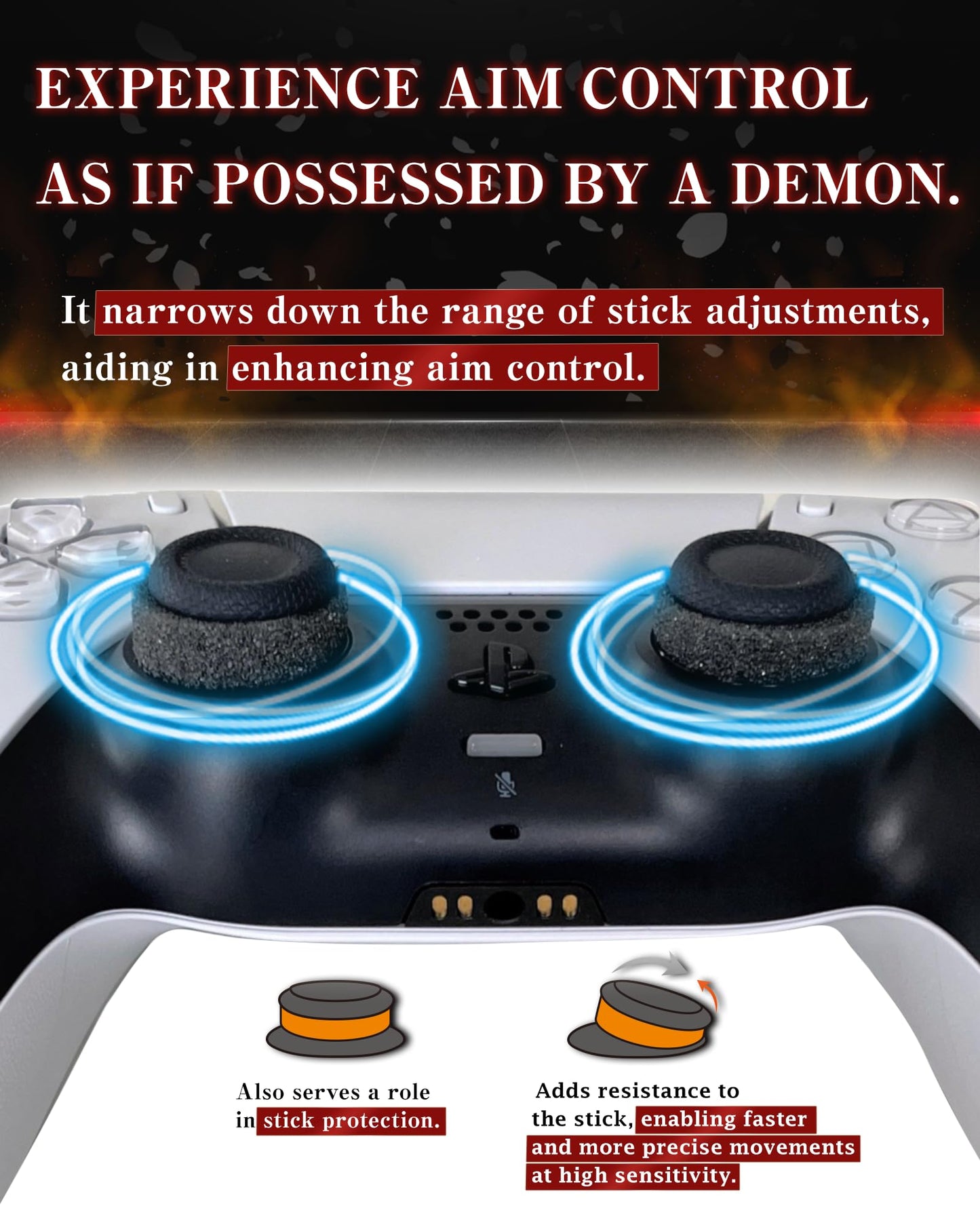 OniAim Precision Rings Gray Demon AIM Assist Motion Control Accessories for PS5, PS4, Xbox Series, PC Gamepads, Switch Pro Controller & Scuf Controller (Spring)