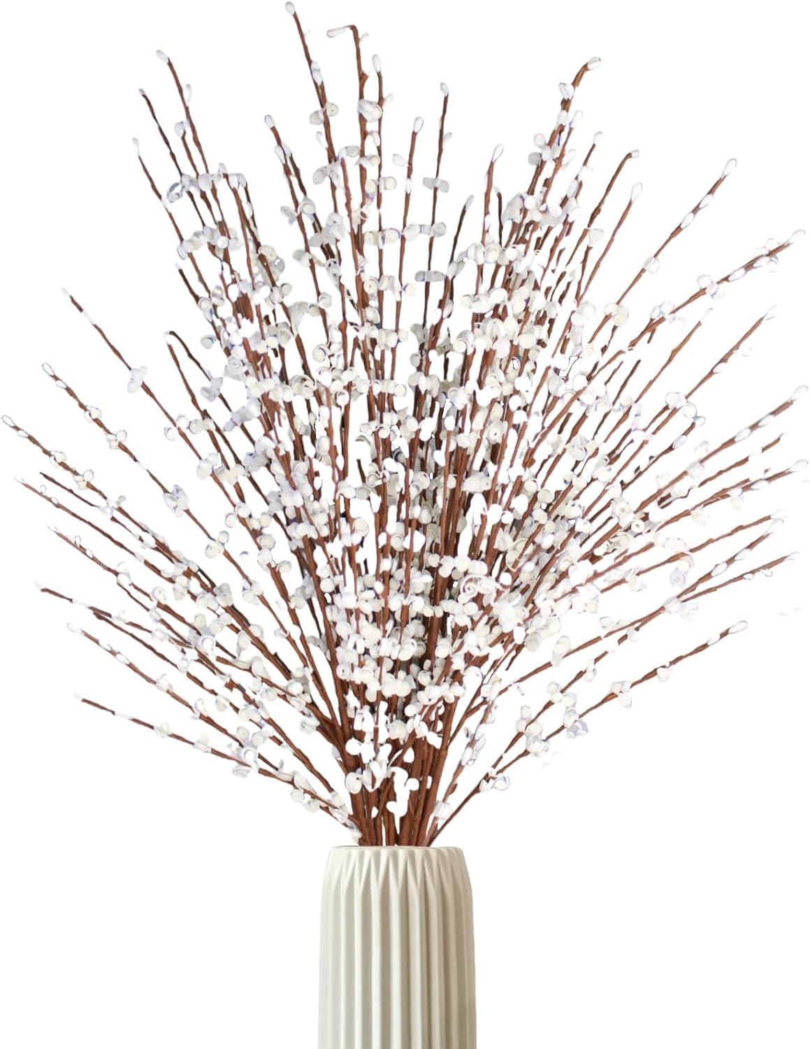 DoubleWood 10Pcs 29.5" (10, Long Artificial Flower Winter Jasmine Folk Pip Berry Plant Dry Branches for Wedding Home