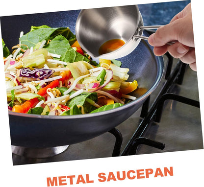 Pour Oil Small Pot, Steaming Pot, Stainless Steel Saucepan for Cooking Milk, Mini Pan