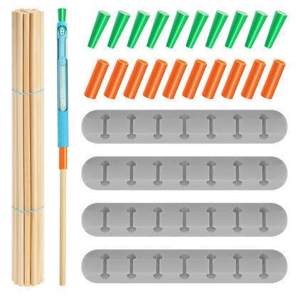 Teling 46 Pcs UV Epoxy Glitter Pen Holder Stand Turner Accessories with Nonstick Sleeves Silicone Pen Plugs Wooden Dowels Rods for DIY Craft Enthusiast
