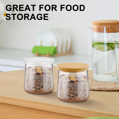 20 5 oz Tessco for you Pcs Bamboo Wooden Plastic Yogurt Jar Lids Compatible with Oui Yogurt Canning Wide Mouth Storage