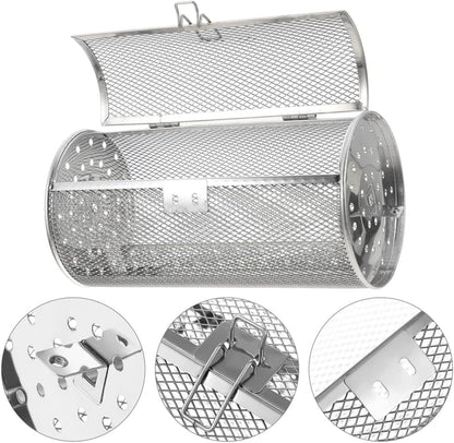 SHERCHPRY Rotisserie Grill Roaster Drum, Air Fryer Oven Basket, Stainless Steel Oven Rack for BBQ