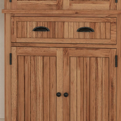 Homestyles Nantucket Natural Wood Pantry with Four Doors