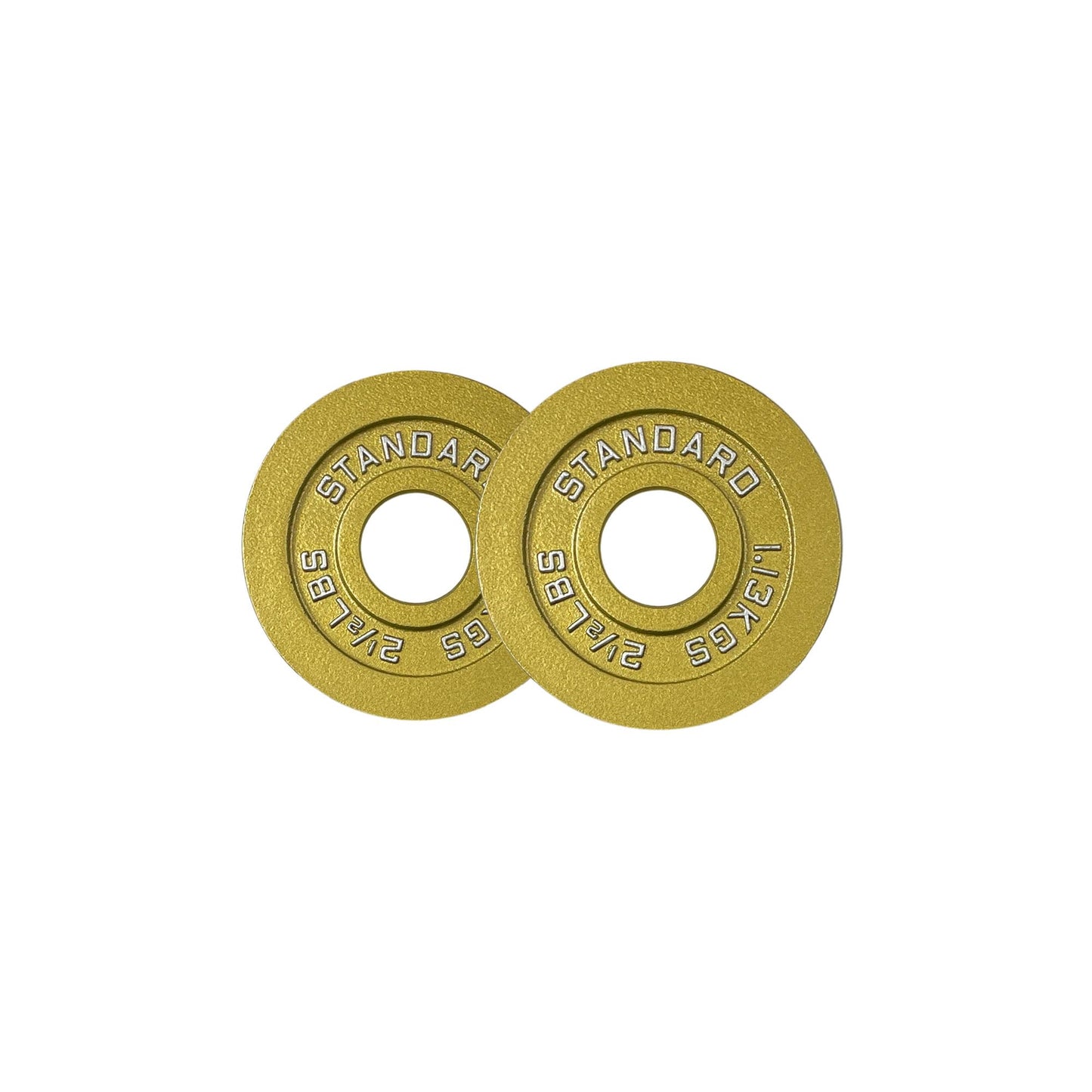 Gold Finish Olympic Steel Plates - Pairs and Sets 2 Inch Barbell Standard in Premium Gold for Weight Lifting (155lb Set)