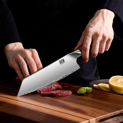 ZJIANKJ Chef Knife, 8-inch Hand Forged Professional Kitchen Knife with Japanese 10Cr15MoV Stainless Steel Gyuto Knife with Blue Ergonomic Handle, Razor-Sharp Cooking Knife in Gift Box