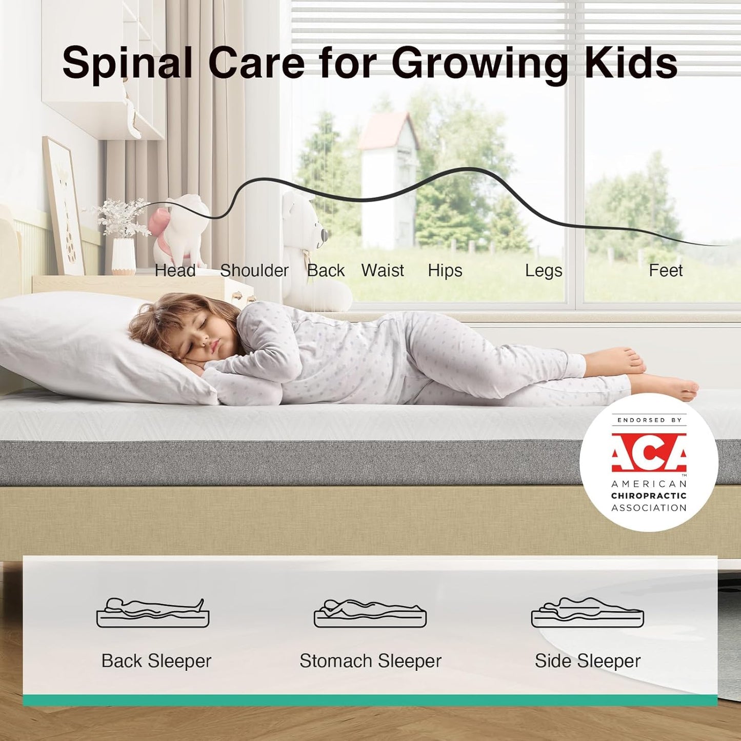 Novilla Twin XL Mattress - 8-Inch Memory Foam for Pressure Relief & Plush Comfort - Grey & White