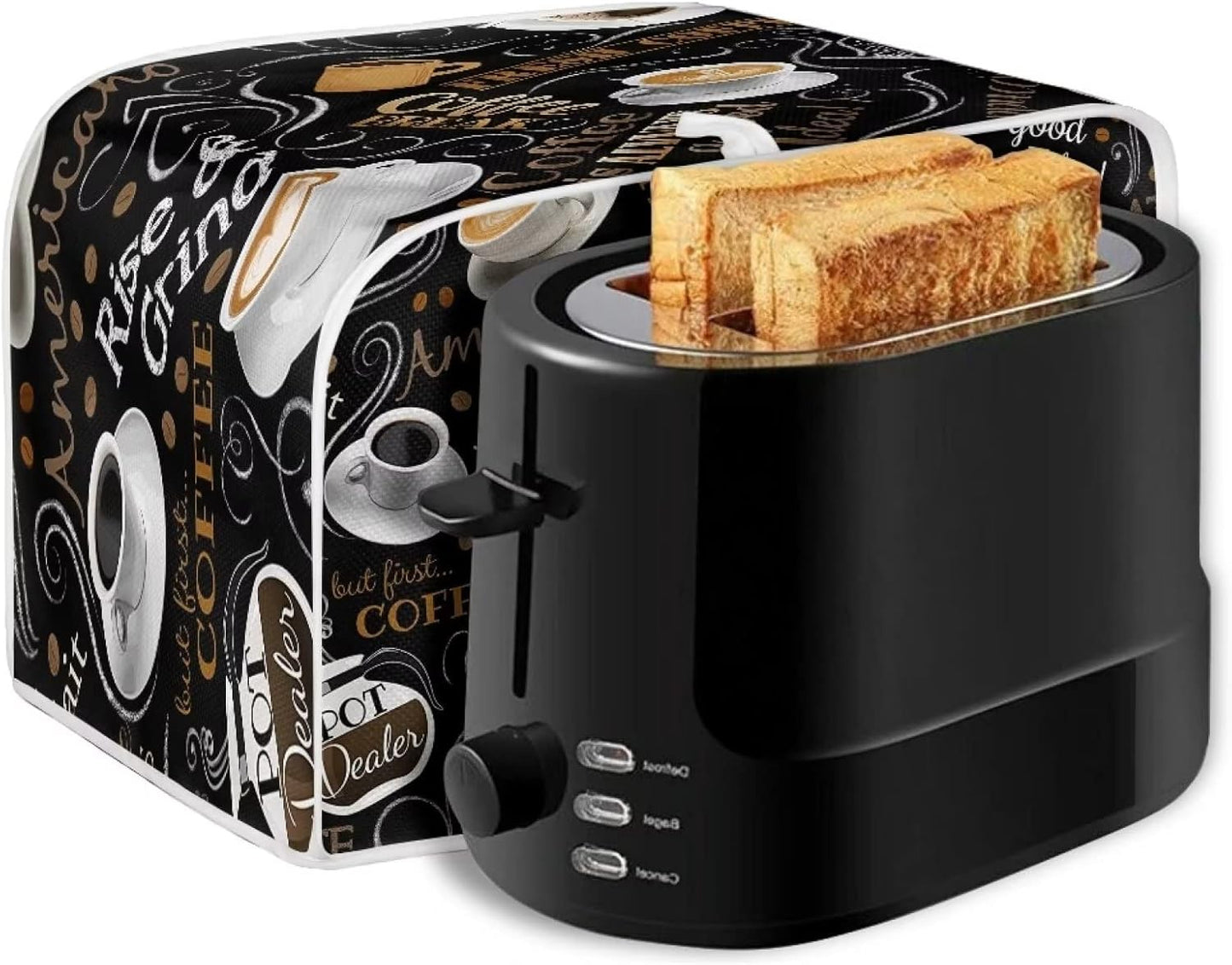 AFPANQZ Coffee Print Kitchen Toaster Covers Universal 2 Slice Bread Toaster Cover Protection