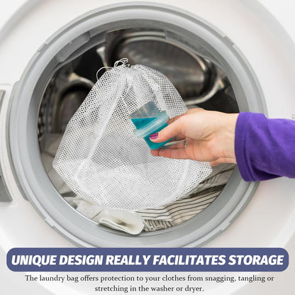 EXCEART Mesh Laundry Bag, Drawstring Washing Bags for Bra Lingerie, Travel Storage Organizer for Washing Machine