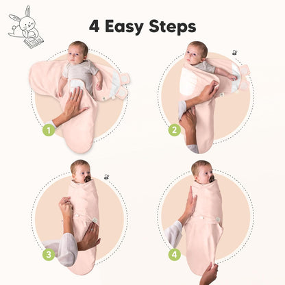 Organic Baby Swaddle Sleep Sacks by [Brand Name] - Soft & Snug for Newborns 0-3 Months | 3-Pack in Angelic