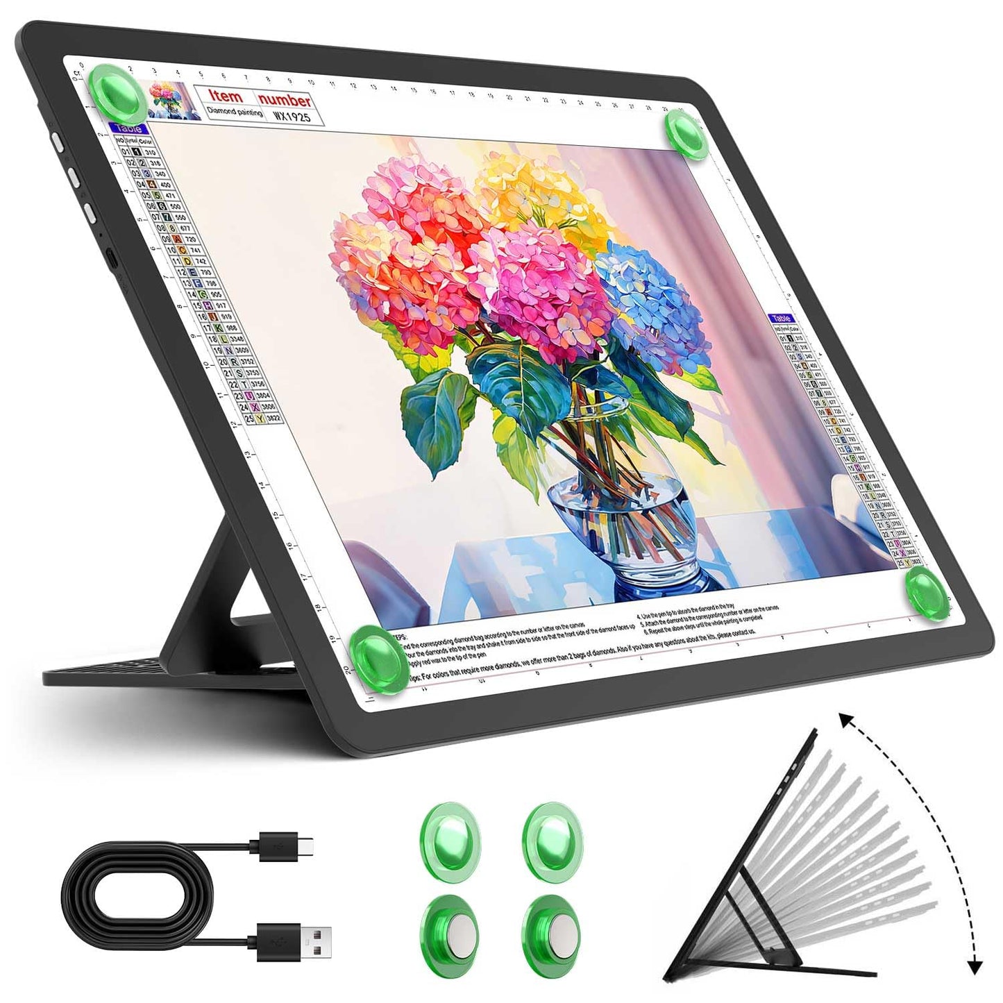 Zocelight Rechargeable A4 Light Pad with Built-in Stand,Super Bright Magnetic Light Table with Physical Buttons,Wireless Light Box for Tracing, Light Board for Diamond Painting,Sketching Weeding Vinyl
