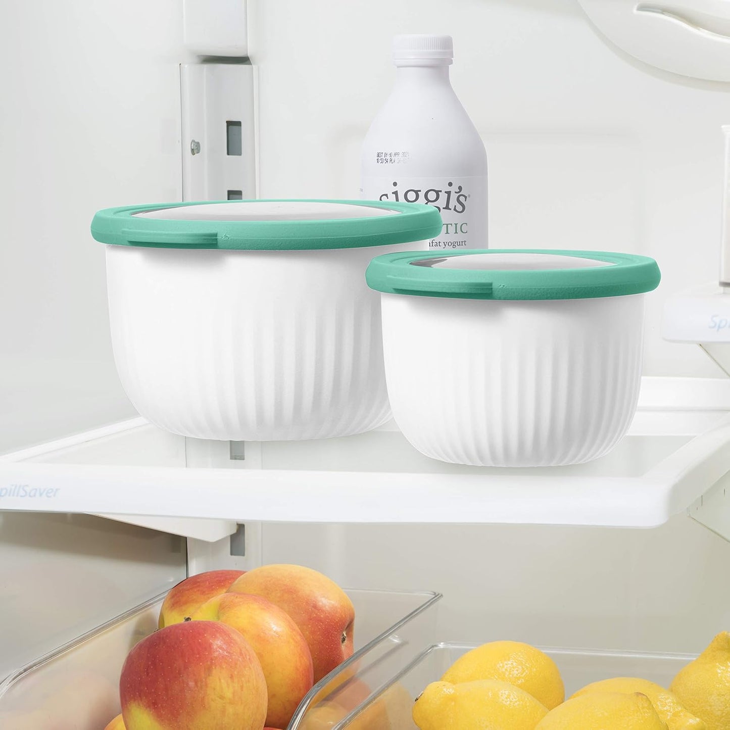 Oggi Prep, Store & Serve Plastic Bowl - 0.7 qt with See-Thru Lid, Dishwasher, Microwave & Freezer Safe, Lt Gray/Dk Gray