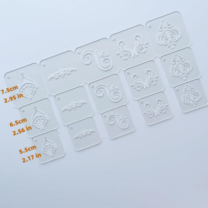15 Pieces Acrylic Mandala Drawing Stencils, 3 Sizes 2.95/2.56/2.17 Inches with Metal Ring for Dot Art, Painting