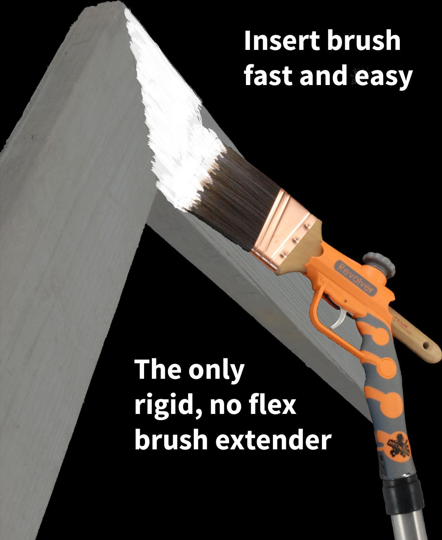 McCauley Tools Revolver- Heavy Duty, Long Handle Paint Brush Extender and Roller Holder, Paint Edger Tool for High Ceilings, Corner Painting Tool Compatible with All Threaded and Locking Poles