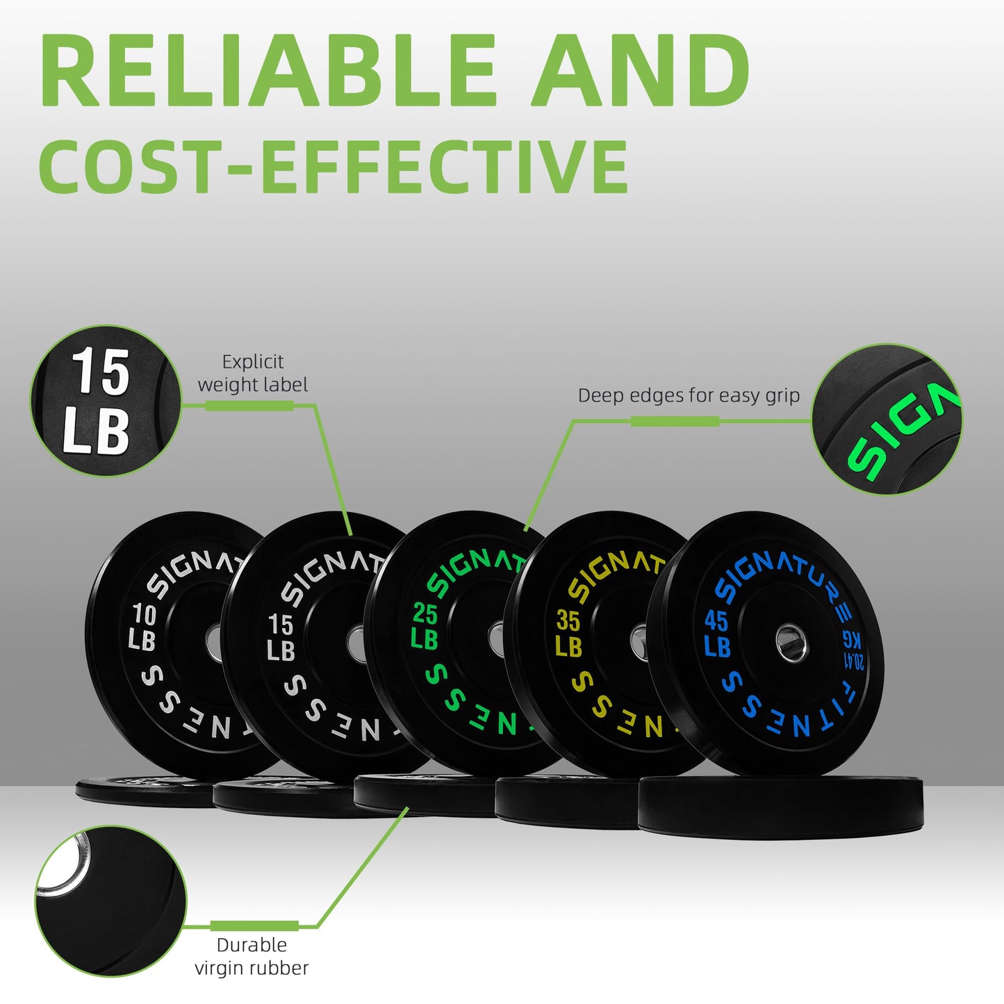 Fitvids 2" Olympic Bumper Plates Set Including 260 LB Weight Plates Set with 7FT Barbell Bar, Colored