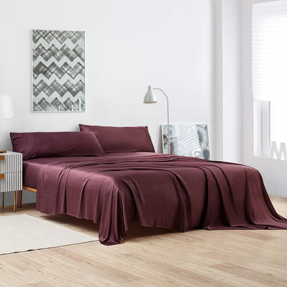 YnM Cooling Pillowcase 2 Pack, King Size (21''x40''), Burgundy