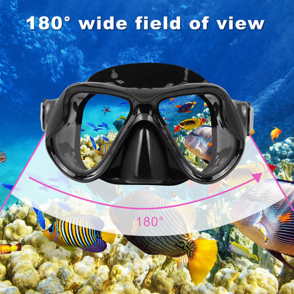 DIPUKI Snorkeling Gear for Adults Snorkel mask Set Scuba Diving mask Dry Snorkel Swimming Glasses Swim Dive mask Nose Cover Youth Diving (Blue+Yellow（2 Pack）)