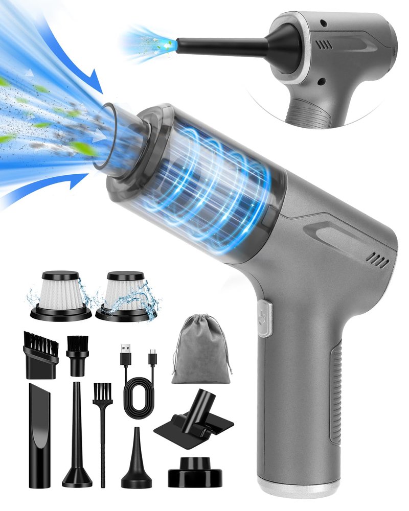 4 in 1 Handheld Vacuum Cordless, 20000PA High Power Car Hand Vacuum Cleaner, Mini Portable Brushless Motor Dust Busters Cordless Rechargeable with Multi Accessories for Home, Office, Pet (Black)