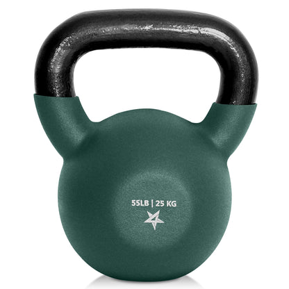 Yes4All Kettlebell, 5-65 LB Neoprene Coated Cast Iron Kettlebells, Wide Grip Handle & Flat Bottom for Swings, Squats, Deadlifts, Push Ups & Full Body Training at Home Gym - Single & Set