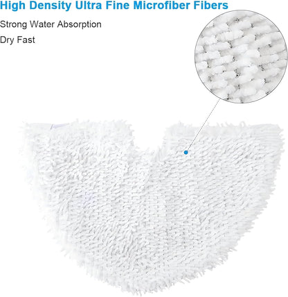 Fushing 3Pcs Steam Mop Pads, Triangle Washable Microfiber Cleaning Replacement Pads for Shark Steam Pocket Mop