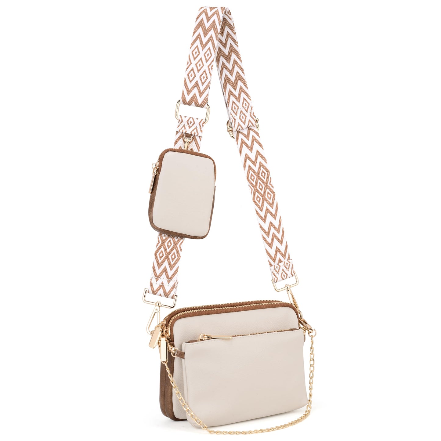 UTO Small Crossbody Bags for Women 3 in 1 Trendy Belt Purse Fashion Designer Mini Cute Sling Fanny Chest Pack