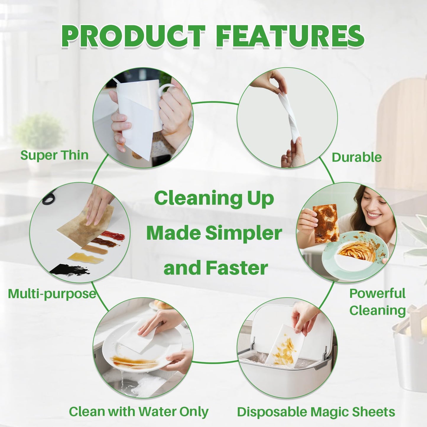 ISDGER 52 PCS Magic Sponge Eraser Sheets, Ultra Thin, GRS Certified