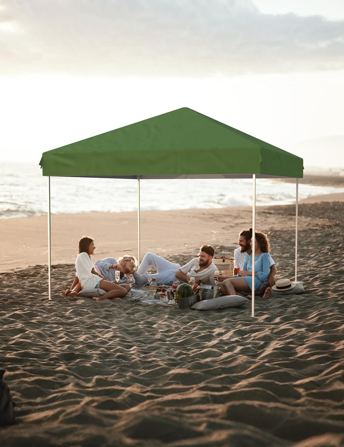 10x10 Ft Heavy-Duty Pop-Up Canopy Tent, One-Person Instant Setup, No Removable Sidewalls, Commercial-Grade Shelter for Outdoor Events, Markets, Sports, Parties