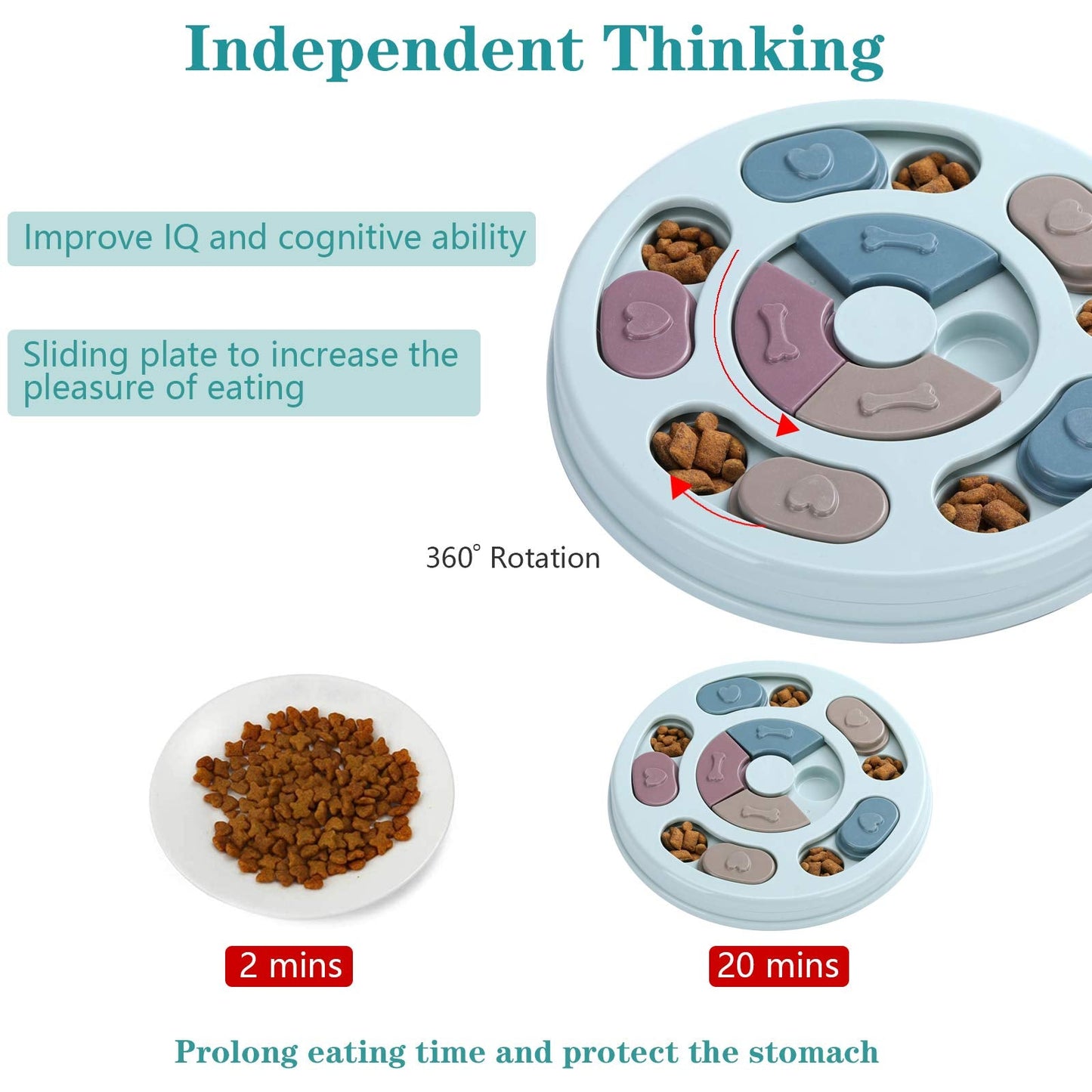 DR CATCH Dog Puzzle,Dogs Food Toys for IQ Training & Mental Enrichment,Dog Treat Puzzle(Blue)