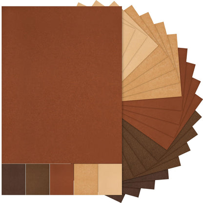 Sinmoe 100 Sheets 5 Shades Cardstock Paper 8.5 x 11 Inches 180gsm Solid Core Printer Paper for Scrapbooking DIY Arts Crafts Making Office Home Supplies (Brown Series)
