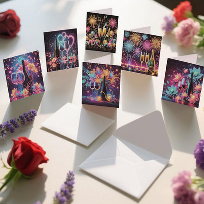C'eitura 6Pcs Celebration DIY Diamond Art Painting Greeting Cards Kit | Congratulations Thank You Birthday Graduation Cards | All Occasion Party Theme Blank Note Cards for Kids & Adults