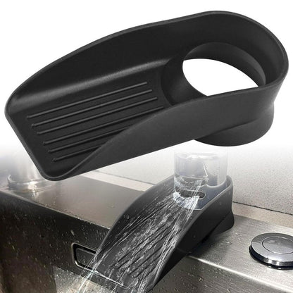 Air Gap Cover Water Ramp Silicone Splash Guard (Black), 4° Overflow Spout Extender, The Silicone Splash Guard Prevents Water From Splashing Around