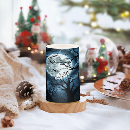 ALAZA Halloween Scary Night Bat Flickering Flameless Candles Battery Operated with Remote Timer,Tea Light Candles LED Pillar Votive Candles Set of 2 for Outdoor Indoor Decorations