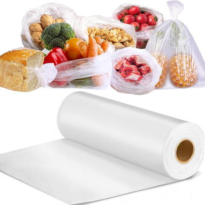 Food Storage Bags, 12” x 16” Clear Plastic Bags, Fresh-Keeping Produce Bags Roll for Food, Fruit, Vegetable, Refrigerator Storage, Kitchen, Supermarket, 1 Roll 350 Storage Bags