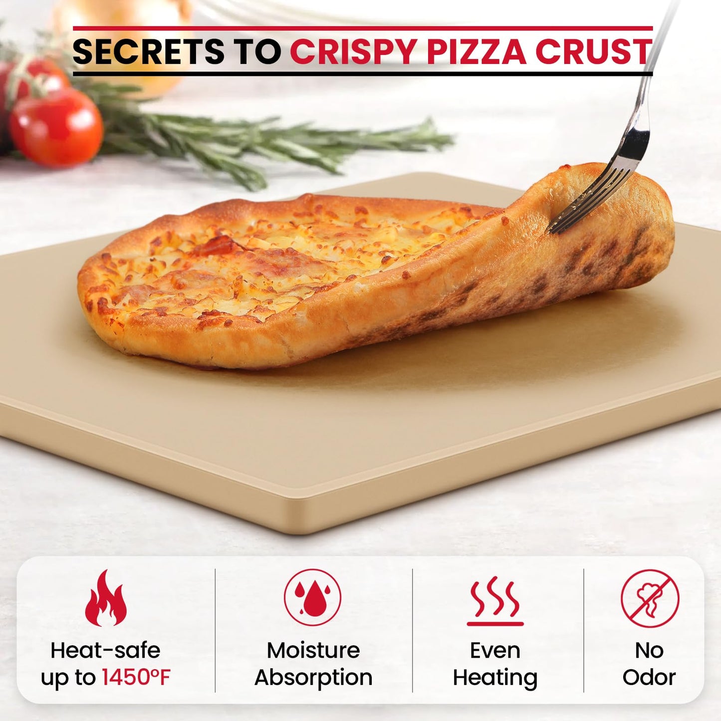 Unicook Large Pizza Stone for Oven 20 Inch, Rectangular Baking Stone 20" x 13.5" x 0.6", Heavy Duty Cordierite Bread Pan, Thermal Shock Resistant, Ideal for Baking Large or 2 Personal Pizzas