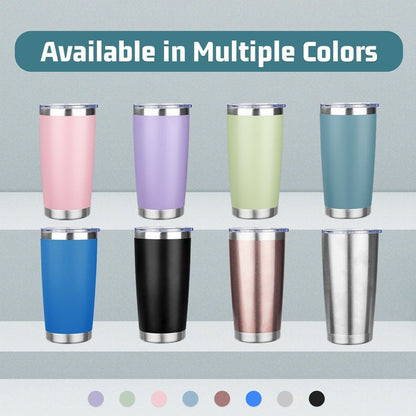 YEBTS Life 20 oz Tumbler with Lids and Straws, Stainless Steel Insulated Travel Coffee Mug, Double Wall Vacuum Insulated Tumblers, Powder Coated Coffee Tumbler for Cold & Hot Drinks (Pink)