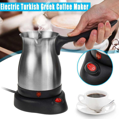 Electric Turkish Coffee Maker, 600ml, 600W Dual Pot with Anti-Scald Handle for Home Travel