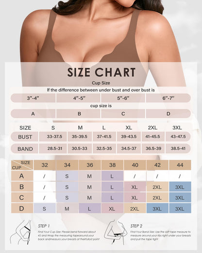 Wireless Seamless Jelly Bra for Women with Support - No Underwire Full Coverage Push Up Bras for Women