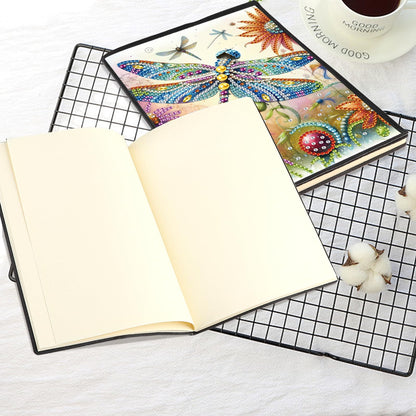 JISHSHAY Diamond Art Notebook Journal Diamond Painting Note Book Gem Art Sketchbook Gem Painting Diary Mosaic Kits for Adults Blank Notebook with Special Drills 14.5×21cm/5.7×8.26in Dragonfly