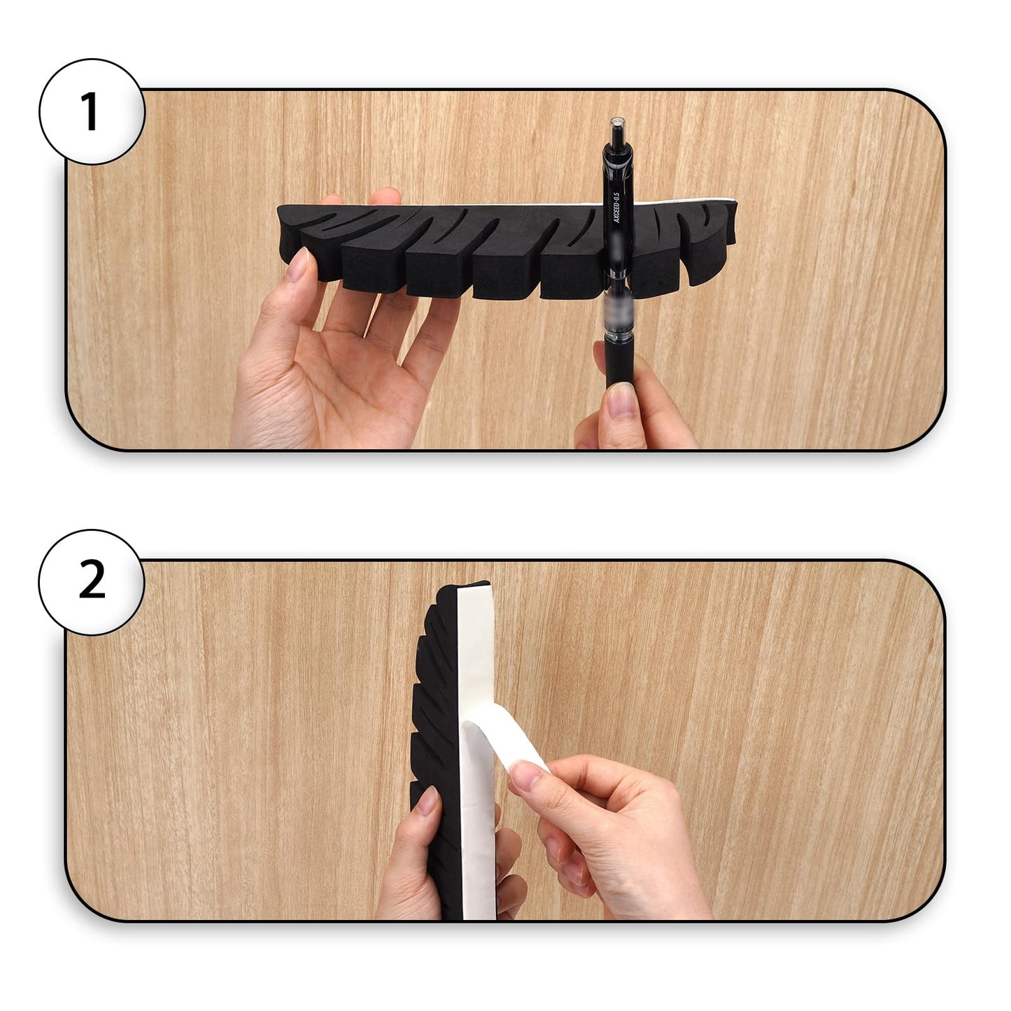 JANKOW Paint Brush Holder Drying Rack, 2Pcs Multifunctional Pen Rack, Black